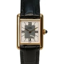 Cartier — Cartier 925 Must Tank Vermeil SM QZ Leather Ivory — Watch — resale