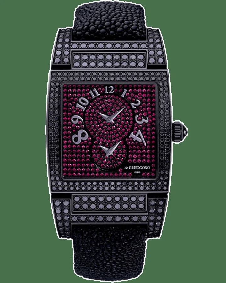 Worldofluxuryus — De Grisogono Instrumentino Blackened 18K White Gold & Rubies — Watch — resale