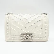 Chanel — Authentic Preloved Chanel Small Boy Flap Chevron — Handbag — resale