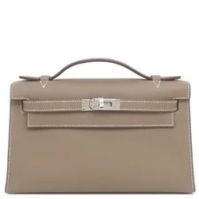 Hermès — Hermes Pochette Kelly Vaux Etope SilverMetal — Handbag — resale