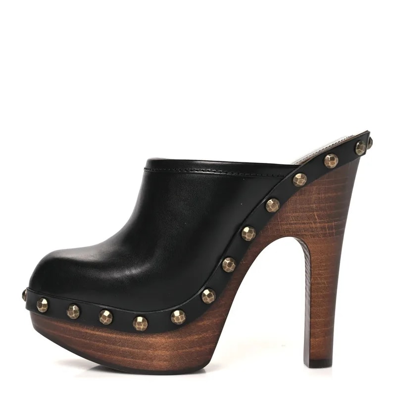 Saint Laurent — Smooth Camoy Clogs — Designer Shoe — resale