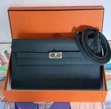 Hermès — Hermes Kelly To Go Wallet de Prusse Evercolor Palladium — Handbag — resale