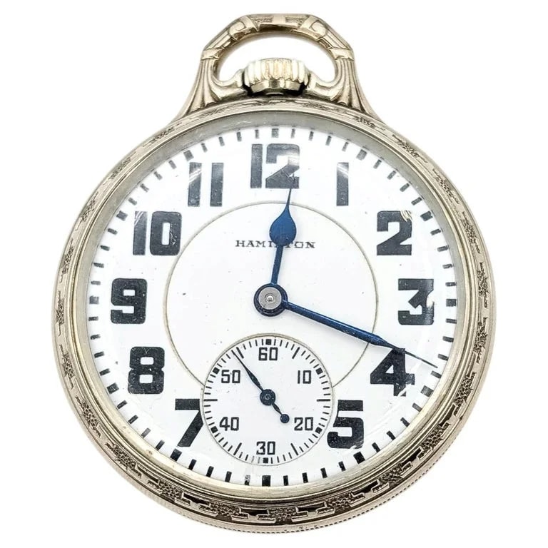 Illinois Watch Company — Hamilton 992 Pocket in White Gold Plate — Watch — resale