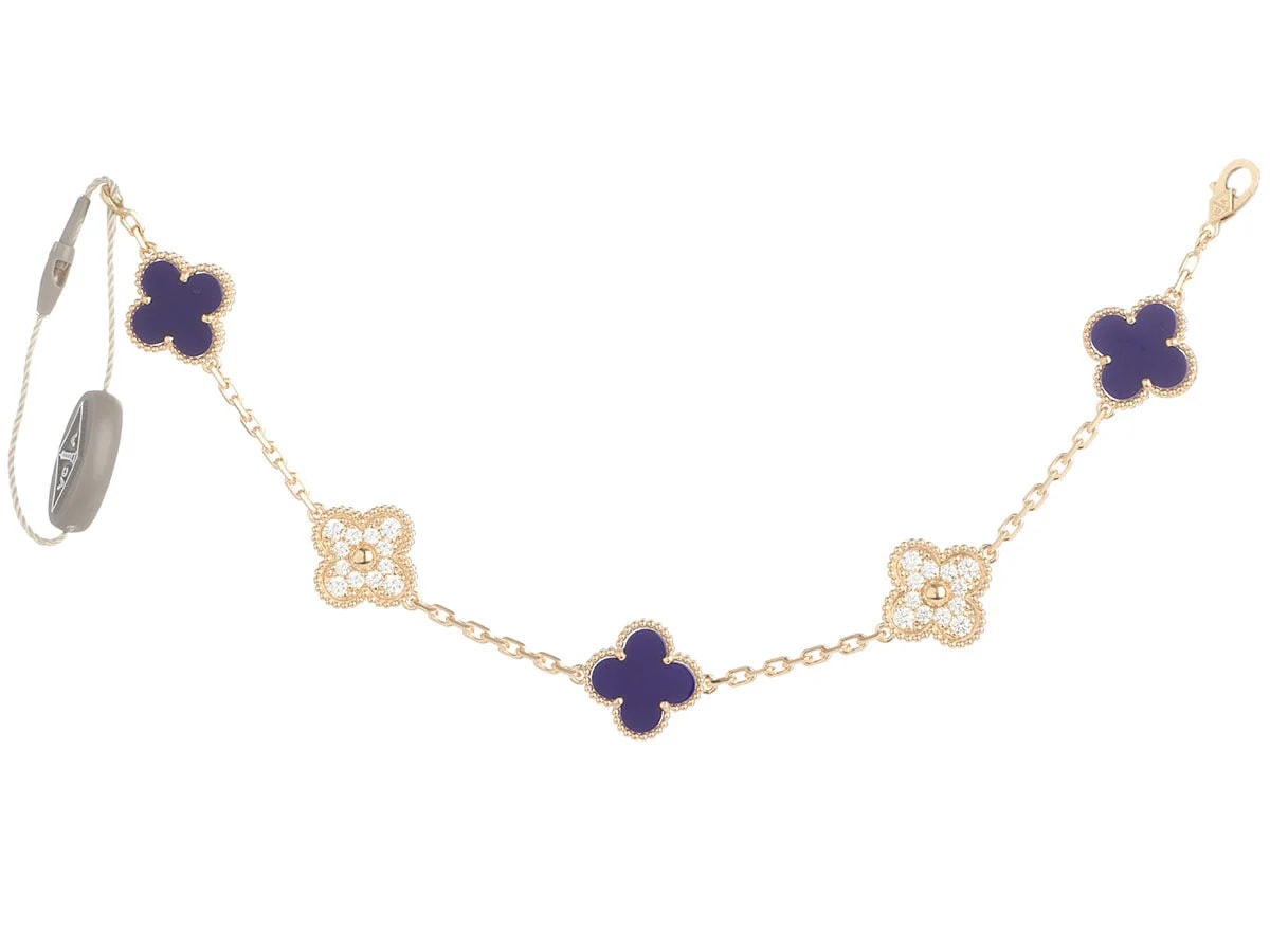 Van Cleef & Arpels — VCA 18K Yellow Gold and Sèvres Porcelain Vendôme Alhambra 50th Anniversary — Jewelry — resale