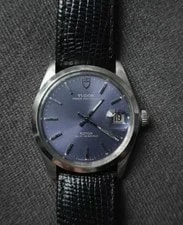 Tudor — Tudor Prince Oysterdate Ref. 9052 Automatic Blue Dial Date Steel Black Leather — Watch — resale
