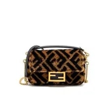Fendi — Fendi Mini Baguette Lamb Fur Cross-Body — Handbag — resale