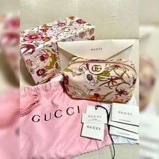Gucci — Gucci GG Marmont Floral Zip Cosmetic Case Makeup — Handbag — resale