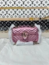 Gucci — Gucci GG Marmont 22 Small Metallic Crossbody Dut — Handbag — resale