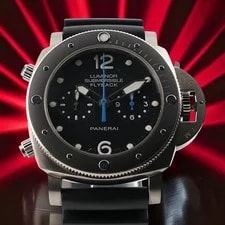 Panerai — Panerai Luminor Submersible Flyback PAM00615 47mm Titanium Black Dial Box & Docs — Watch — resale