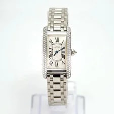 Cartier — Cartier 18k White Gold Tank Americaine Diamond Case 19mm Quartz 1713 — Watch — resale