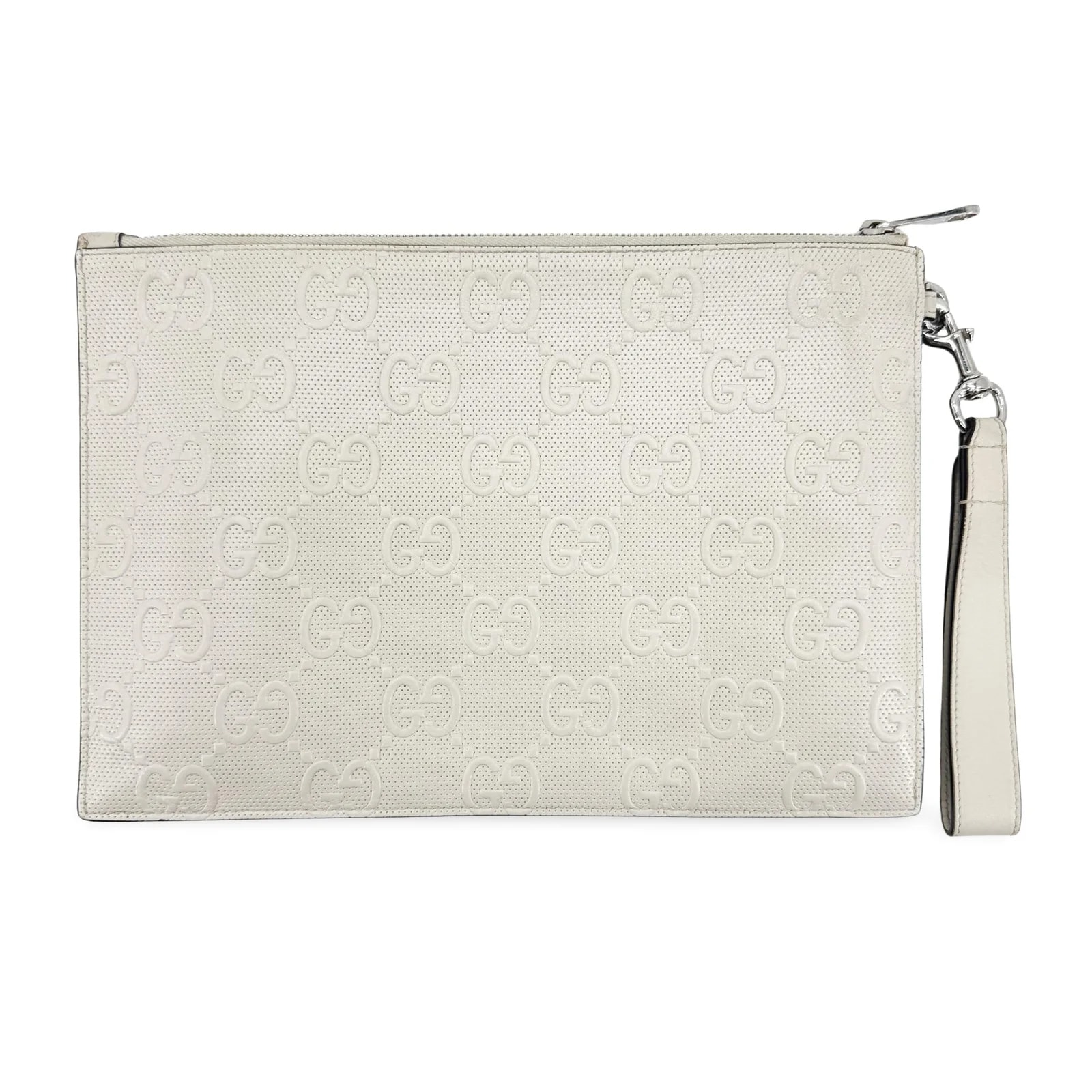 Gucci — Gucci Wristlet GG Embossed Perforated Clutche & Pouche — Handbag — resale