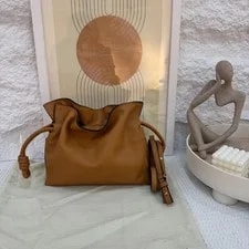 Loewe — Loewe Flamenco Embossed Word Puzzle Drawstring - Excellent #FO7AWU — Handbag — resale