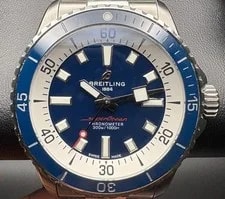 Breitling — Breitling Superocean Blue Dial 42MM Automatic Bracelet & Rubber Strap A17375 — Watch — resale