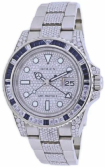Worldofluxuryus — Rolex GMT-Master II 18K White Gold & Diamonds & Sapphires — Watch — resale