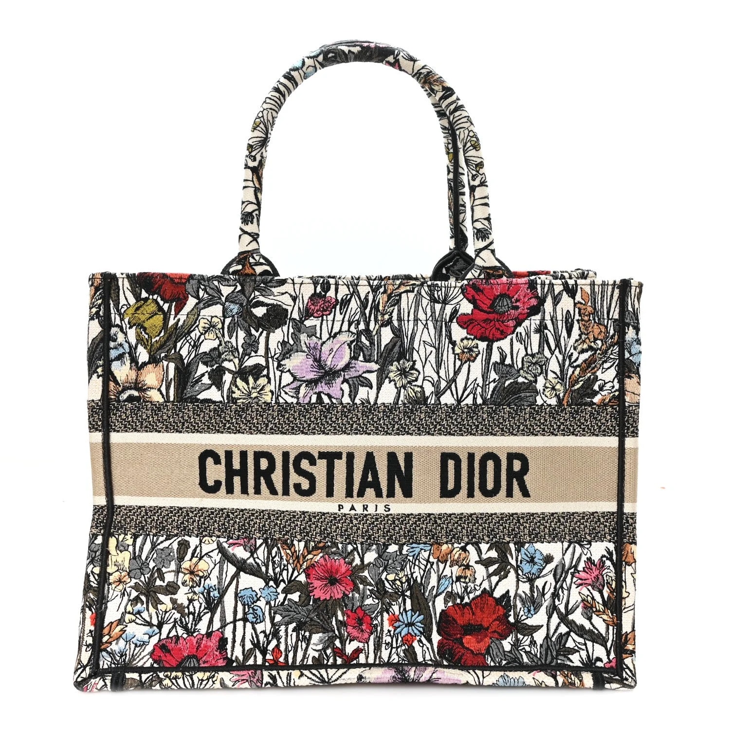 Dior — Embroidered Medium Mille Fleurs Book Tote — Handbag — resale
