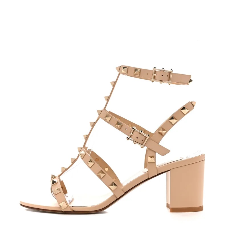 Valentino Garavani — Rockstud 60mm City 38 Sabbia — Designer Shoe — resale