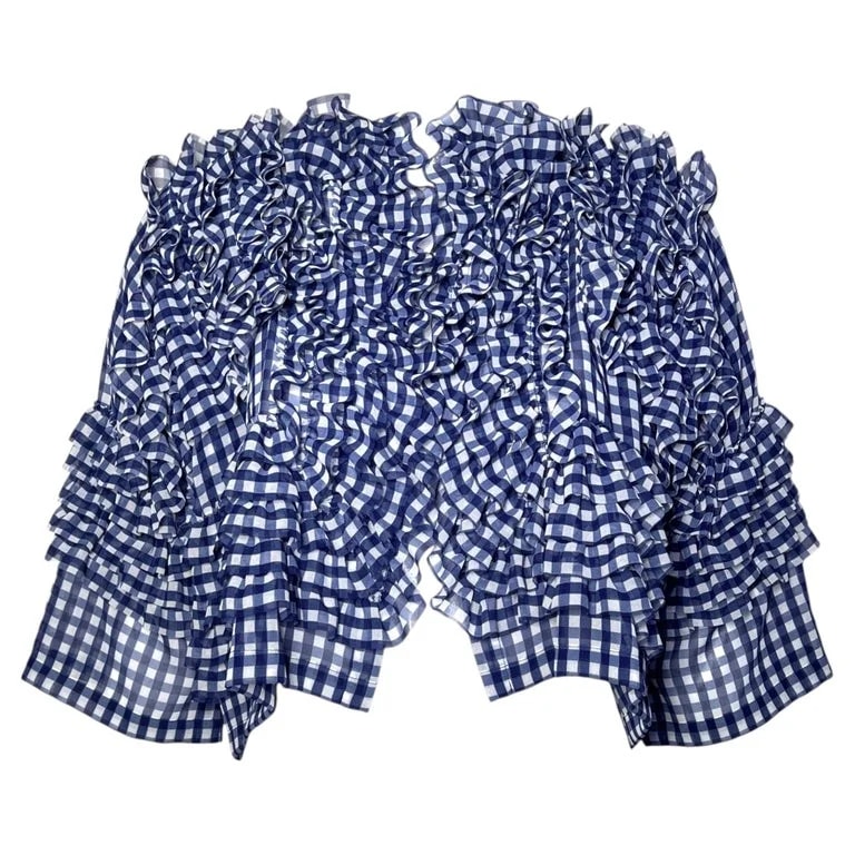 Comme des Garçons, Rei Kawakubo Comme Des Garcons — Comme des Garçons Gingham Ruffled Bolero — Designer Shoe — resale