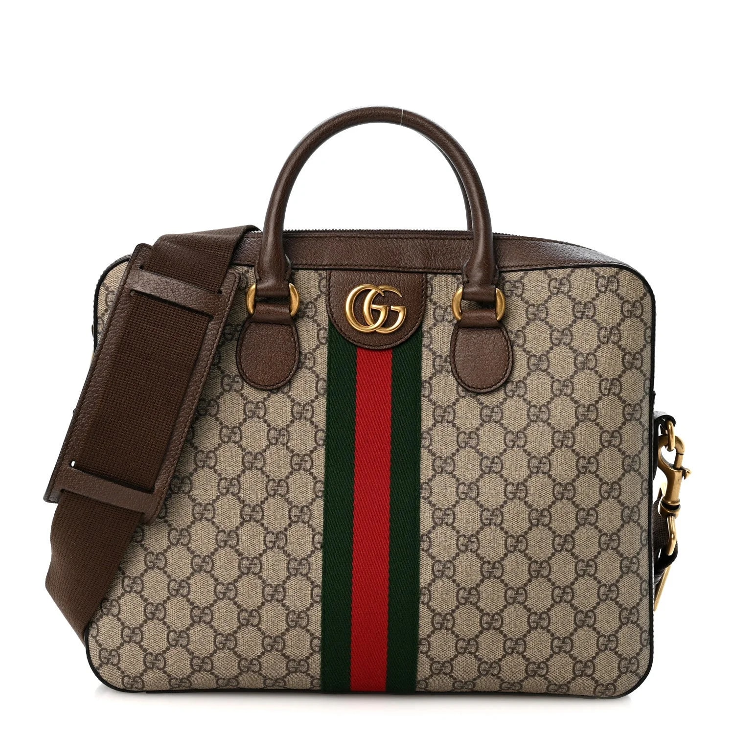Gucci — Textured Web Medium Ophidia Briefcase New Acero — Handbag — resale