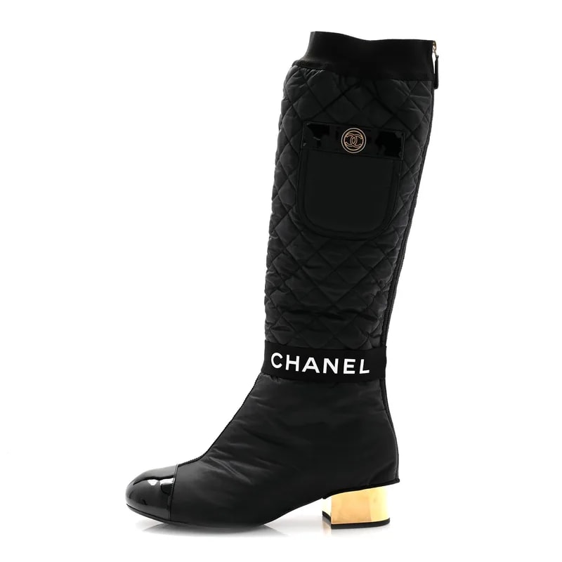 Chanel — Mixed Fibers Convertible High 39 — Designer Shoe — resale