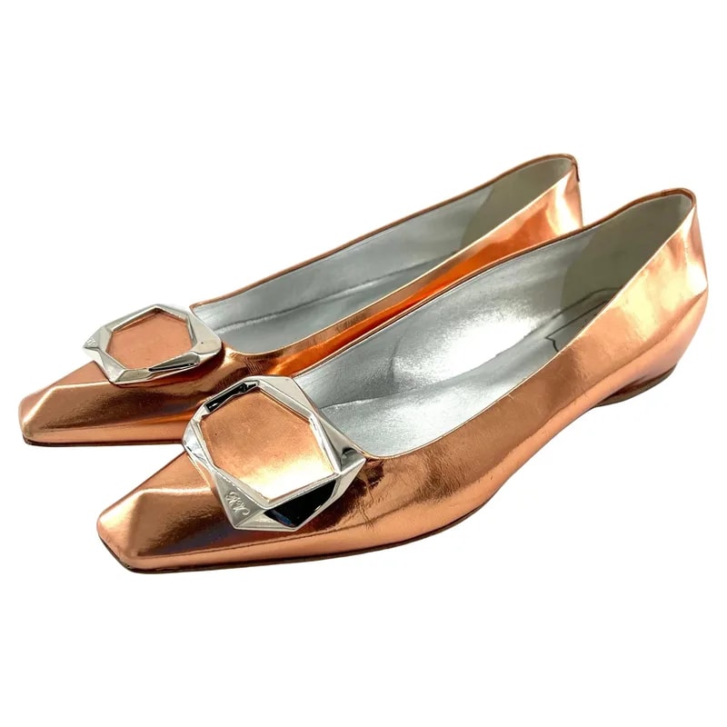 Roger Vivier — Roger Vivier Belle Vivier Rose Gold — Designer Shoe — resale