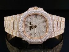 Patek Philippe — 18k Rose Gold Patek Philippe Nautilus 5711/1R-001 Pave Set Diamond — Watch — resale