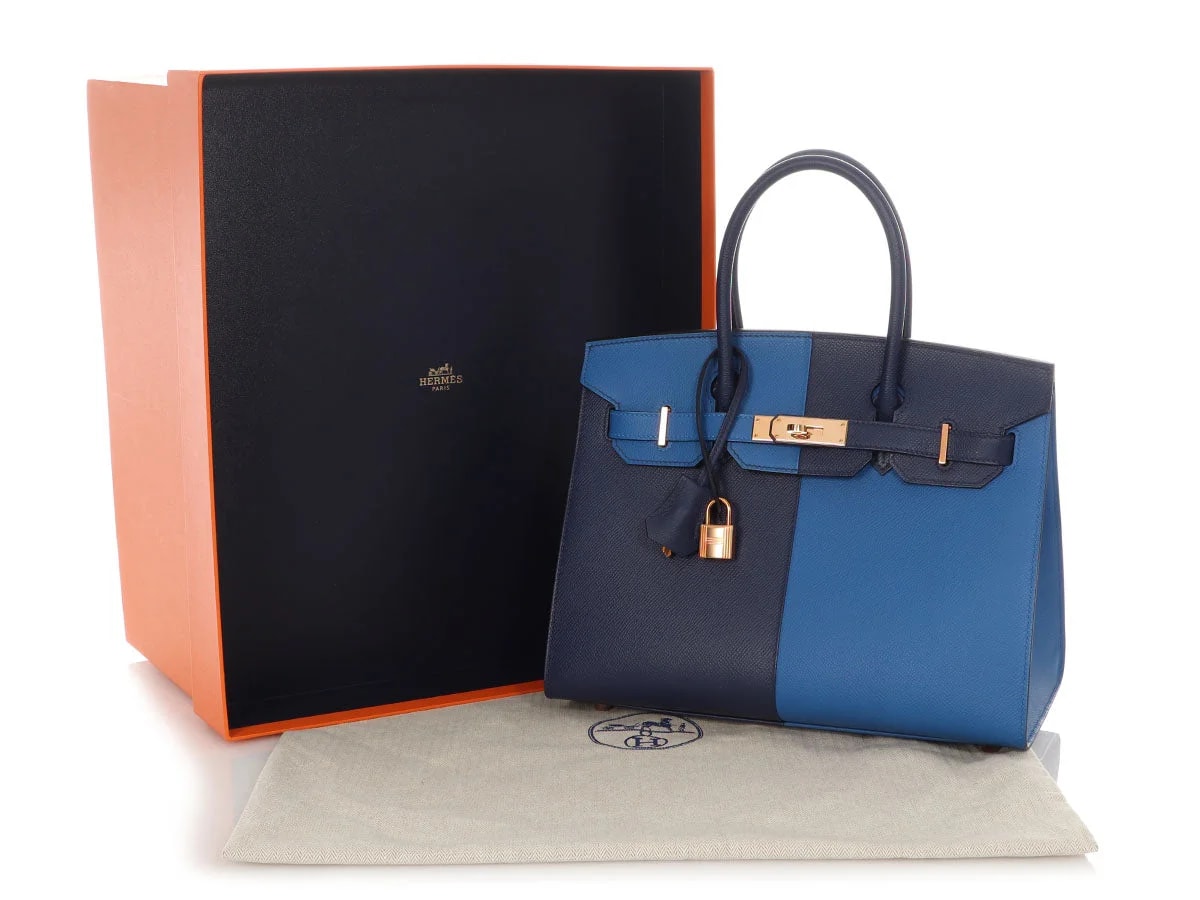 Hermès — Hermès Zellige and Saphir Casaque Birkin Sellier 30 — Handbag — resale